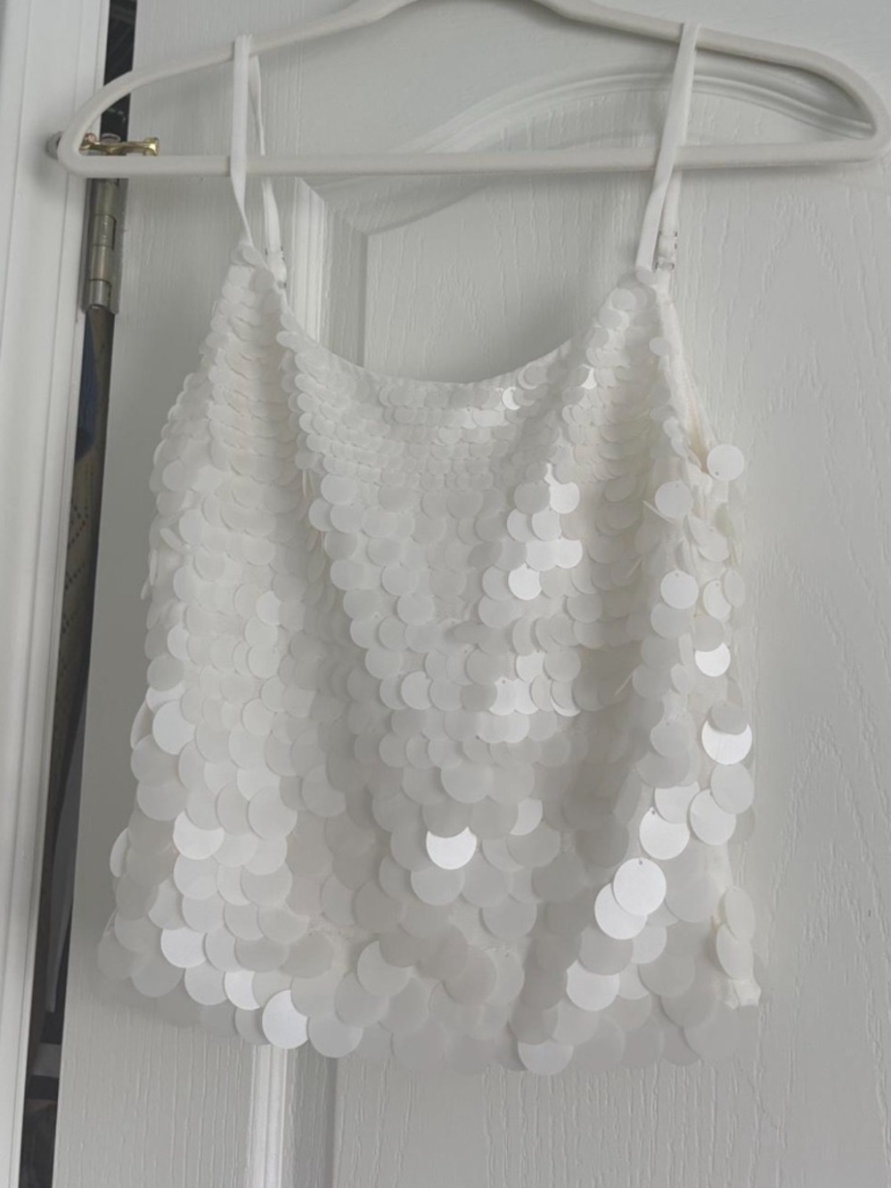 Peppermayo White Sequin Cami